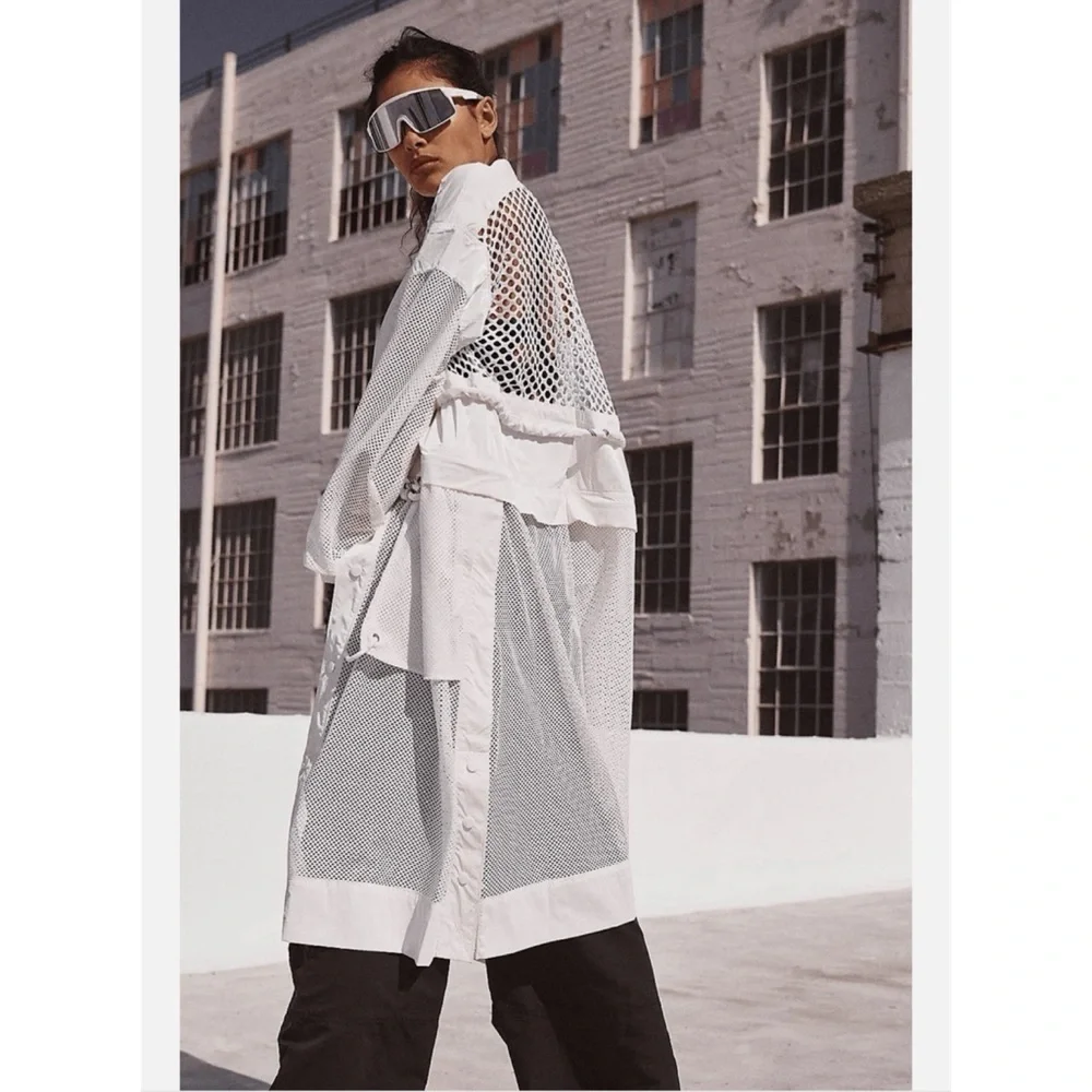 NWT Free People Movement Mesh Convertible Trench Jacket White Small
